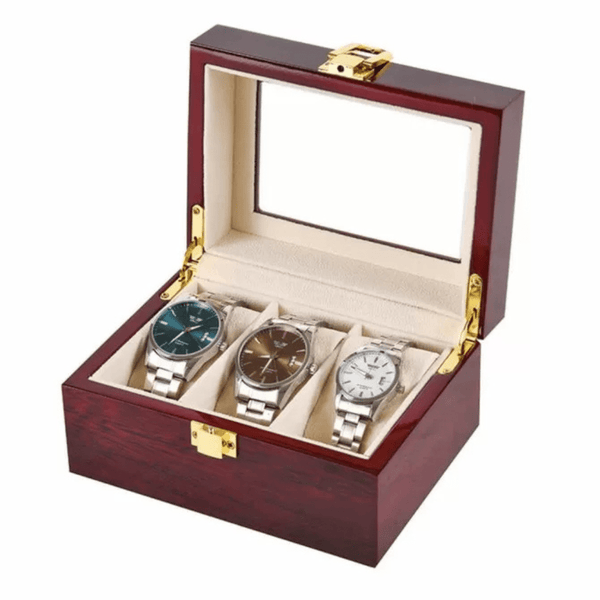 Watch Box, Wooden Watch Organizer, 3 Slots Display Case - AlifdukanAlifdukan types here :)