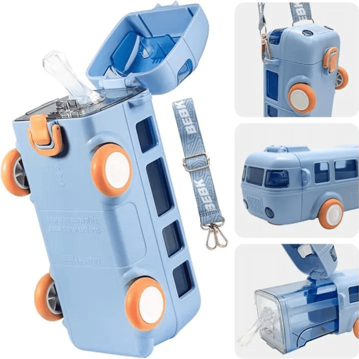 Water Bottle Bus Shaped with Straw 500ML capacity - AlifdukanAlifdukan types here :)