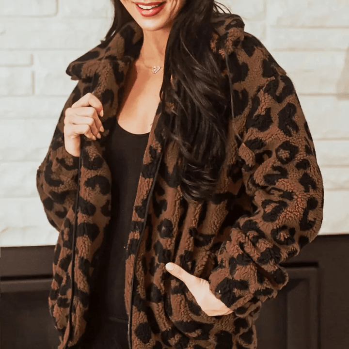 Women's Long Sleeve Faux Fur Coat - AlifdukanAlifdukan types here :)