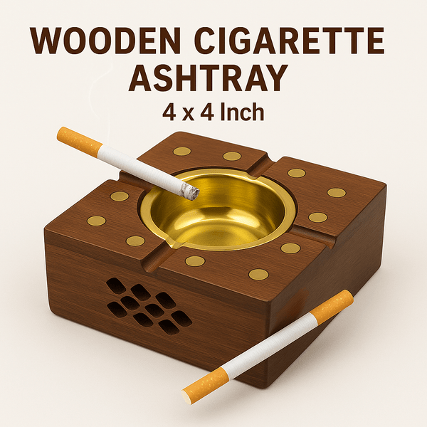 WOODEN CIGARETTE ASH TRAAY 4 x 4 Inch - AlifdukanAlifdukan types here :)