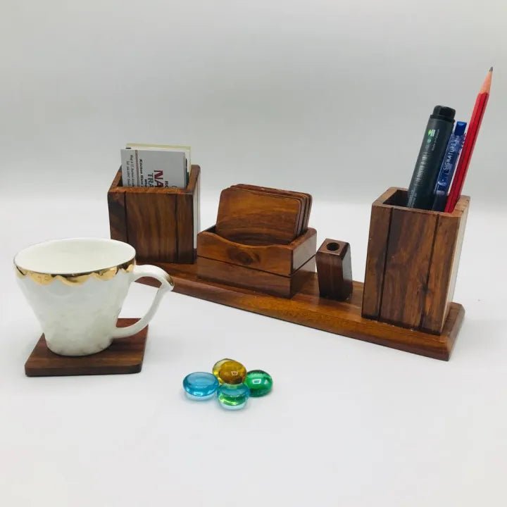 Wooden Desk Organizer (For Office Table) - AlifdukanAlifdukan types here :)