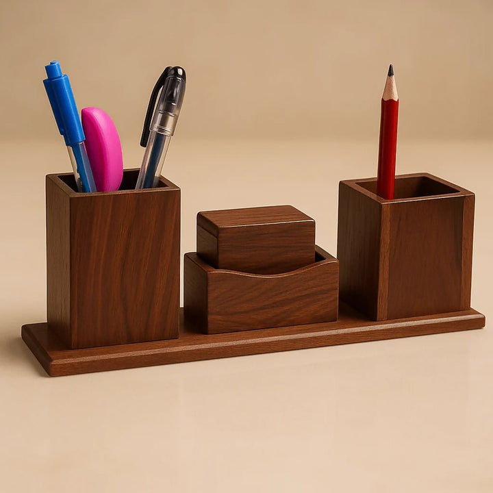 Wooden Desk Organizer (For Office Table) - AlifdukanSmart Online Collection types here :)