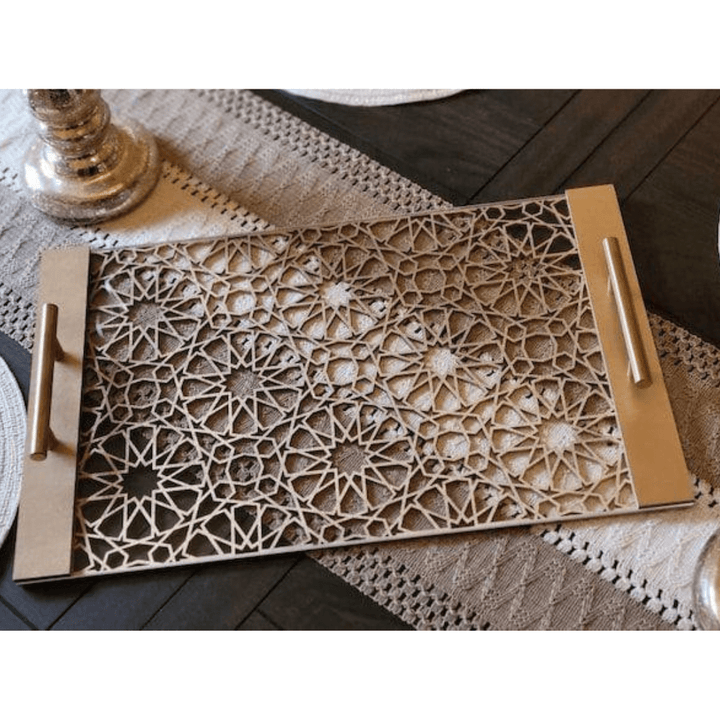 Wooden Eid Ramadan Muslim Chocolate Cake Food Serving Tray Dry Fruit Plate Home Ornament Islamic Gift Supplies - AlifdukanMini Supplier types here :)