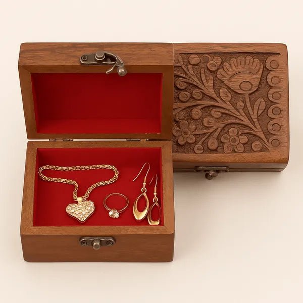 Wooden Jewellery Box Hand Crafted - AlifdukanRebel store types here :)