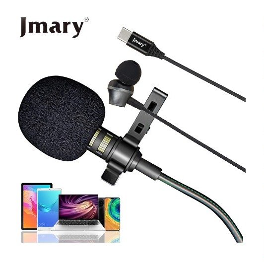 JMARY MC-R6 Professional Type-C lavalier microphone with earphone