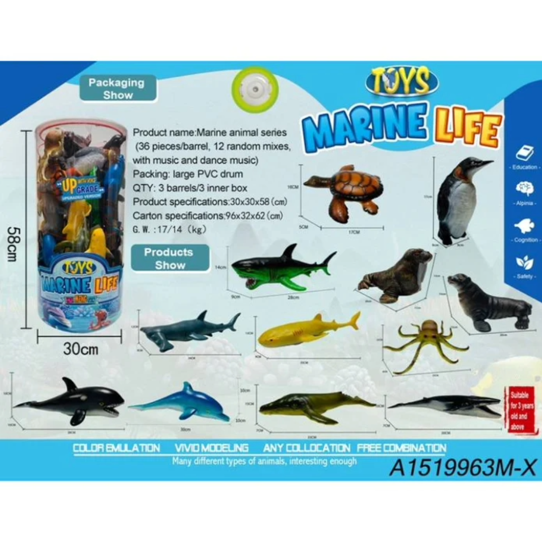 Marine Life Sea Animal Set 36 Pieces