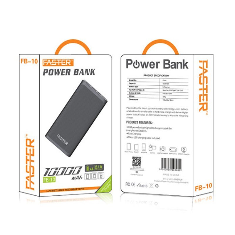 Faster Fuel Series Dual USB 10,000mah Poer Bank