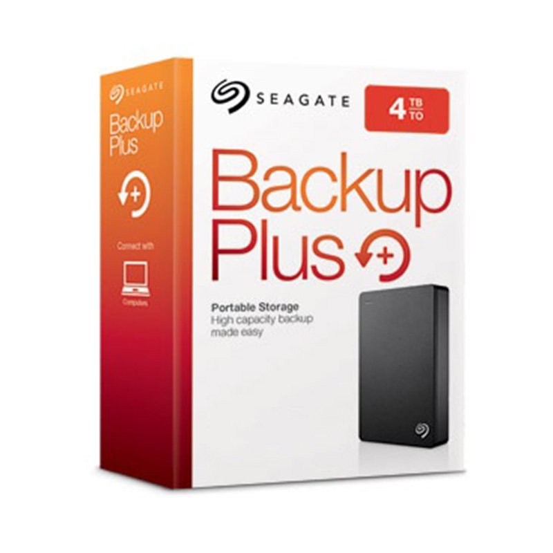 Seagate 4TB Portable Hard Drive Backup Plus Black