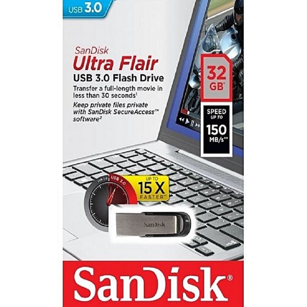 Sandisk Ultra Flair Usb 3.0 Flash Drive - 32Gb