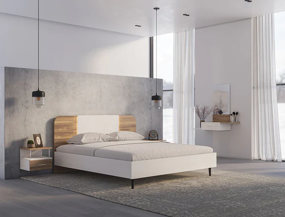 Oliver King Size Bed Set 1.0 (Bed + Bedside tables + Dresser + Mirror)