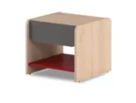 Bedside Table Wilson in Pine Grey And Red Colour